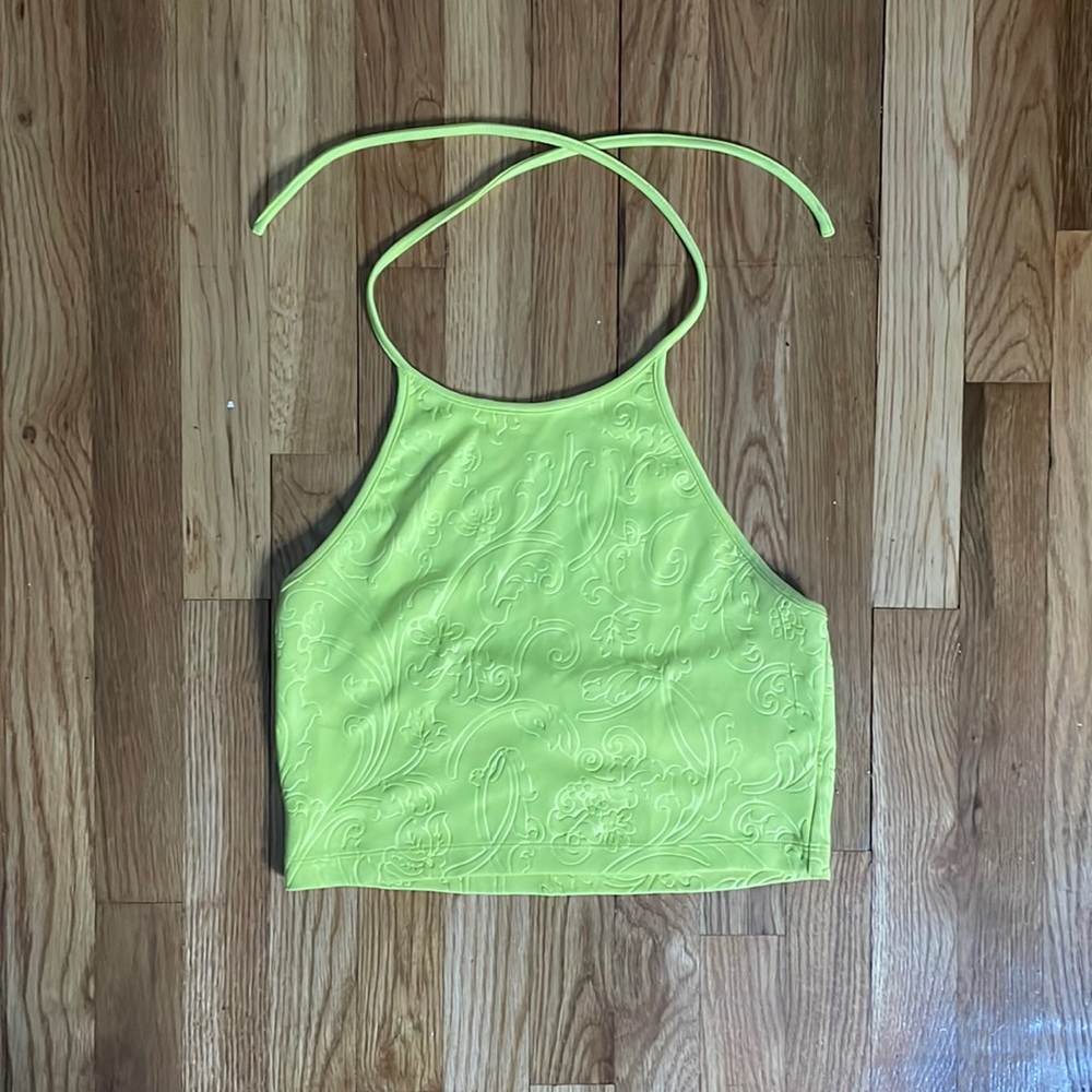 Yellow Cropped Halter Top